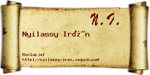 Nyilassy Irén névjegykártya