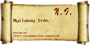 Nyilassy Irén névjegykártya